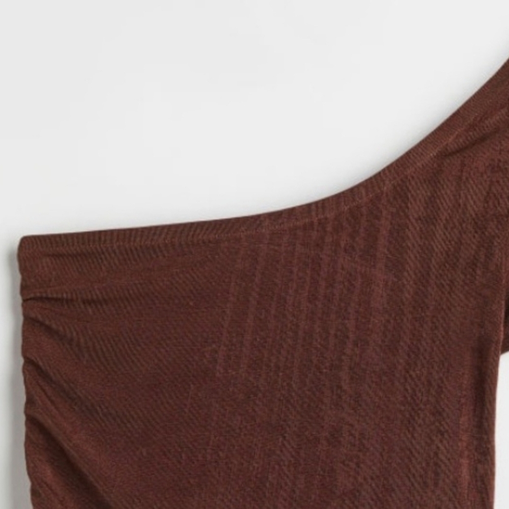 H&M Brown One-Shoulder Crop Top - Picture 2 of 2